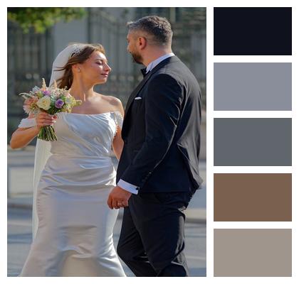 Happy Bride And Groom Couple Image